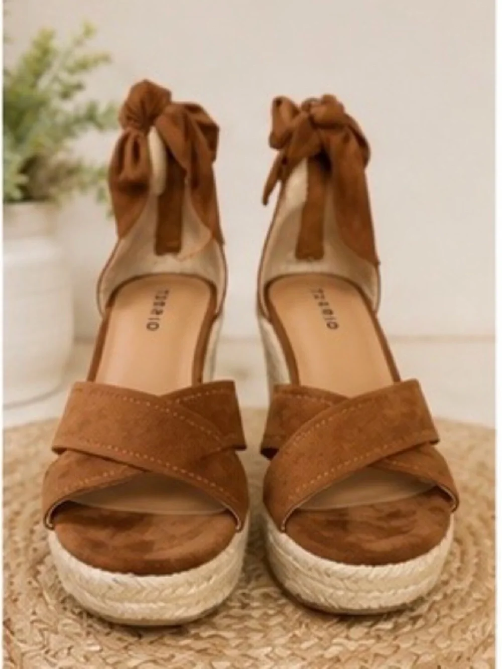 Torrid Brown Lace-Up Espadrille Wedge Sandals WW Extra Wide Size 6 NWT
